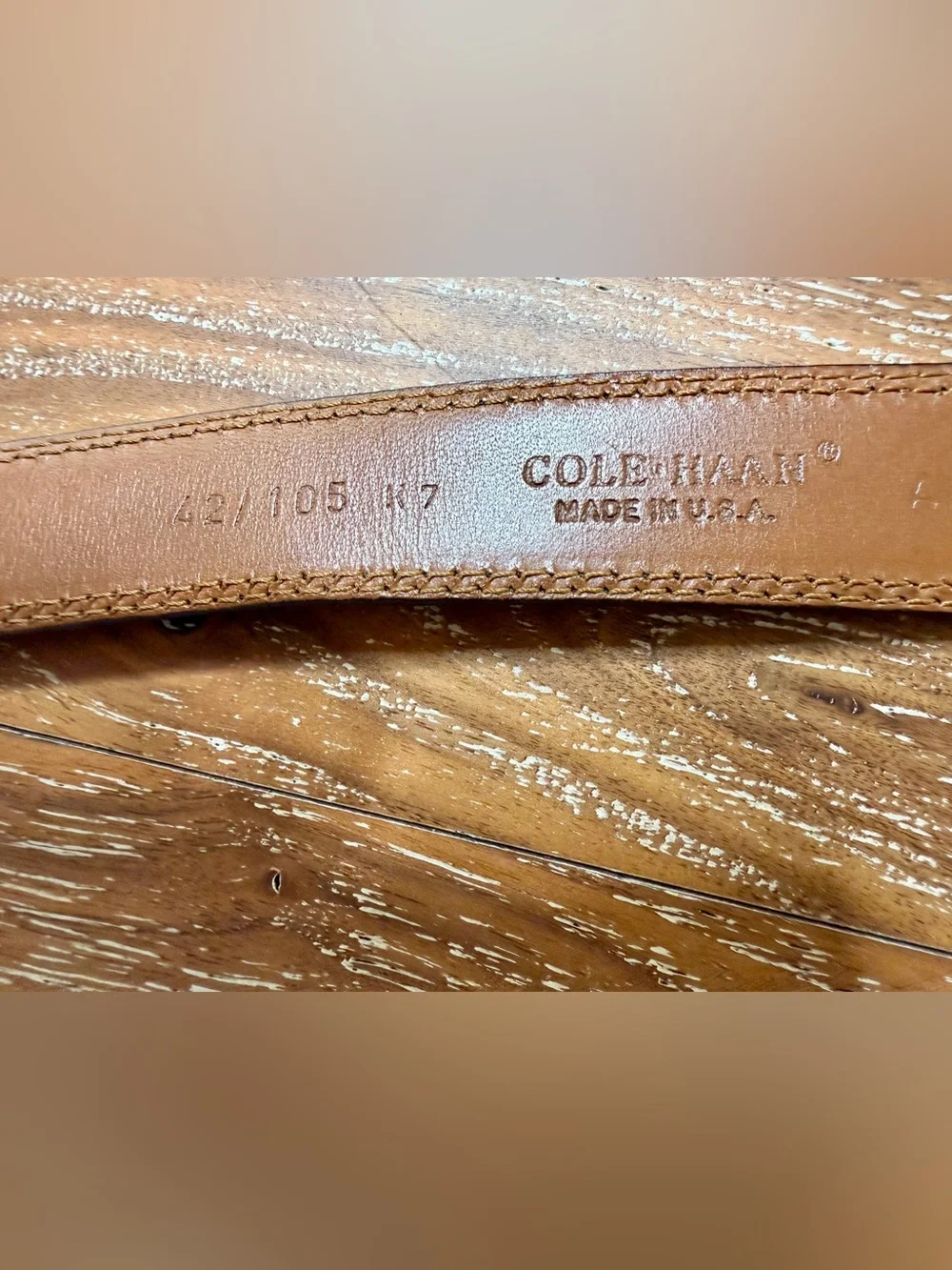 Cole Haan XL Men's Black Leather Belt with Gold Buckle